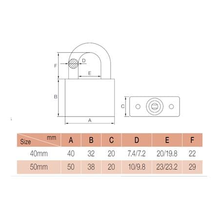 PROPILOT KEYED ALIKE PADLOCK SET PCL50MM CHROME 4 EACH
