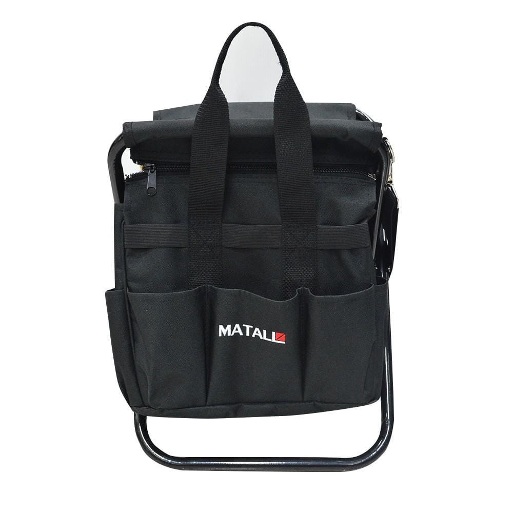 FOLDING TOOL BAG WITH SEAT MATALL HM01092 11-COMPARTMENT BLACK