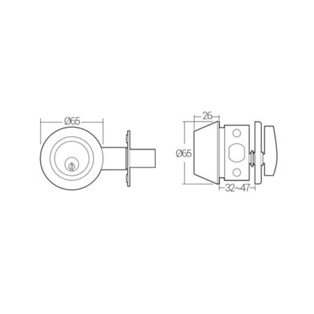 HAFELE HALF DEADBOLT 489.10.531 ANTIQUE BRASS