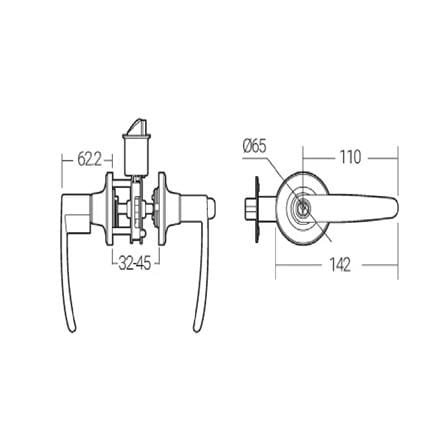 HAFELE ENTRANCE LEVER 489.10.600 SATIN NICKEL