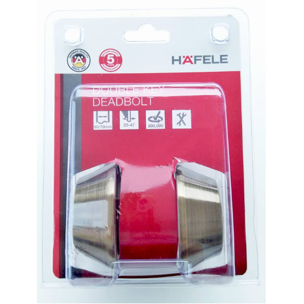 HAFELE DOUBLE DEADBOLT 489.10.522 AC ANTIQUE COPPER