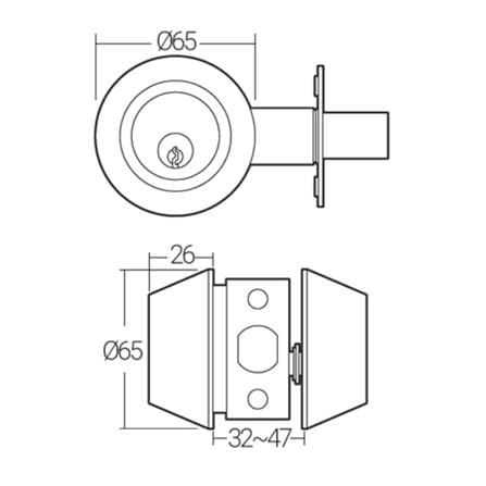 HAFELE DOUBLE DEADBOLT 489.10.522 AC ANTIQUE COPPER