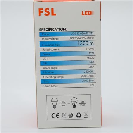 LED BULB 13W E27 DL GLS13W_E27DL FSL
