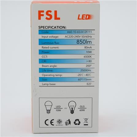 LED BULB 10W E27 DL GLS10W_E27DL FSL