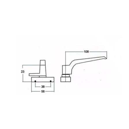 AVIO WINDOW HANDLE DK063 RIGHT BLACK