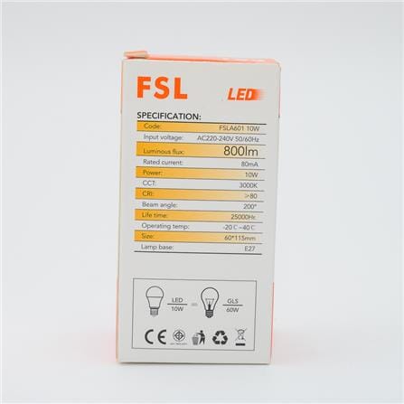 LED BULB 10W E27 WW GLS10W_E27WW FSL
