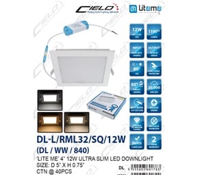 LIGHTME LED DOWNLIGHT SQUARE DL-LED/RML32/12W/WW/DL/CW WHITE