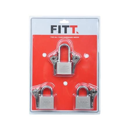 PADLOCK FITT MK 40MM 3EA/SET STAINLESS STEEL