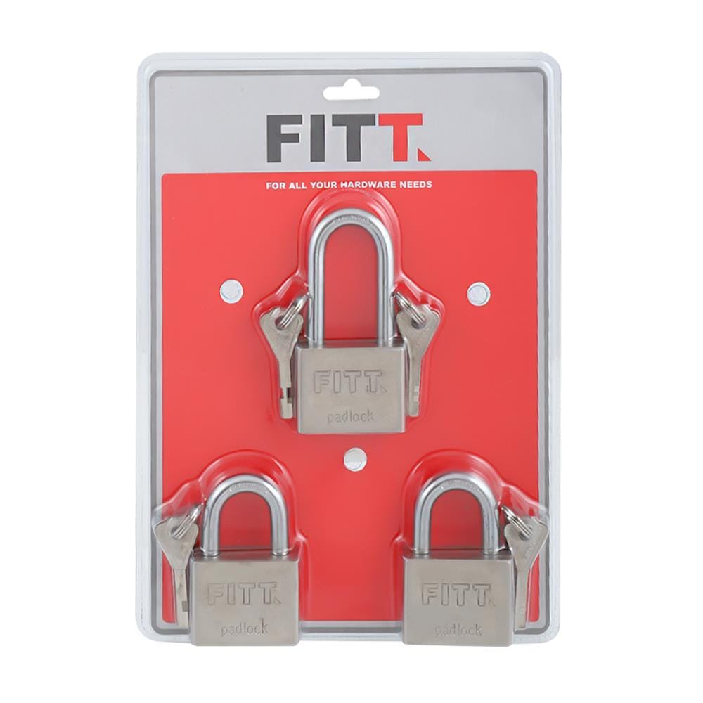 PADLOCK FITT MK 50MM 3EA/SET STAINLESS STEEL