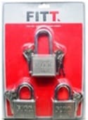 PADLOCK FITT MK 50MM 3EA/SET STAINLESS STEEL