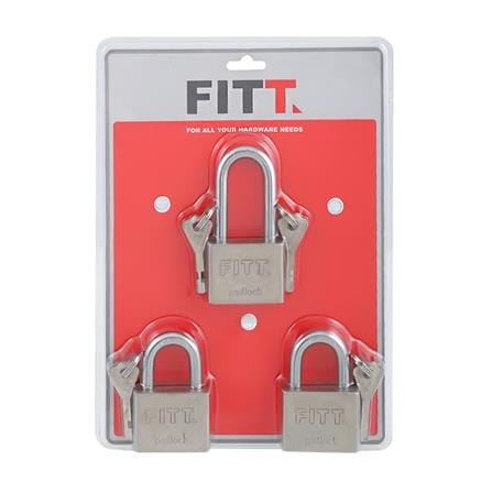 PADLOCK FITT MK 50MM 3EA/SET STAINLESS STEEL