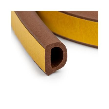 REX D-PROFILE DOOR GAP SEAL 5 METER BROWN