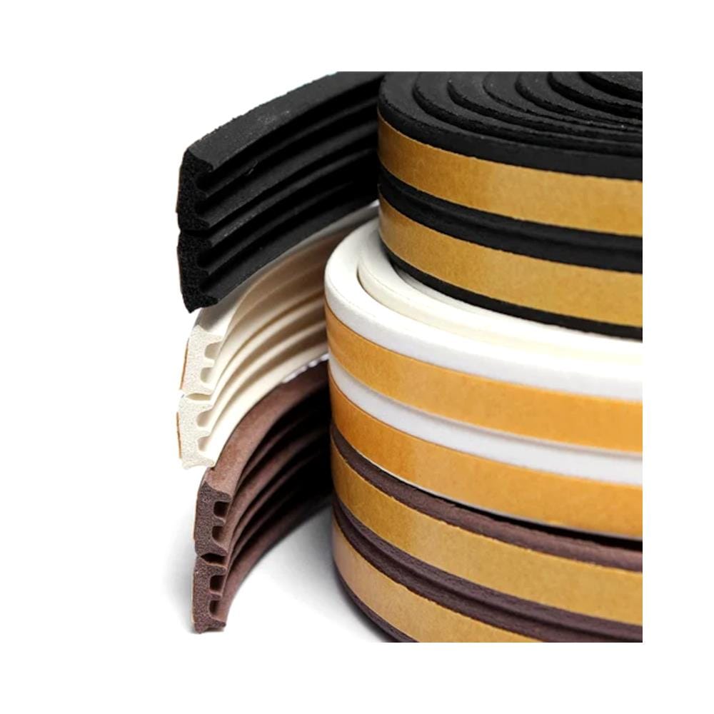 REX E-PROFILE DOOR SEAL WEATHERSTRIP 5 METER BROWN