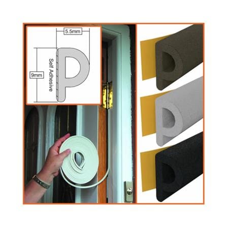 REX P-PROFILE DOOR GAP SEAL 5 METER BROWN