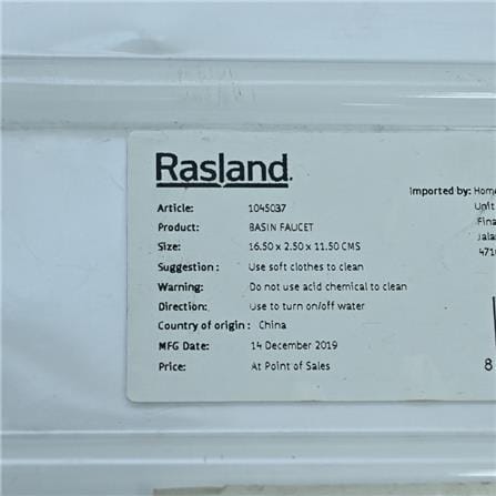 BASIN FAUCET RASLAND RA DS-12049 CHROME