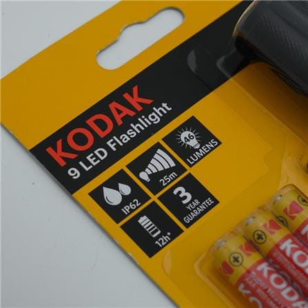9LED ALUMINIUM TORCH 1'S 3XAAA KODAK