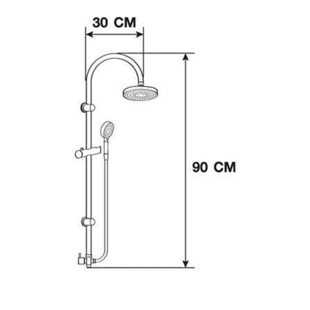 MOYA RAIN SHOWER MY-740 CHROME H90XW30XD30 CM