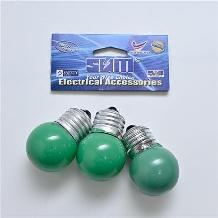 SUM COLOUR BULB E27 5W GREEN-3'S E27/5W-G