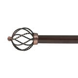 STEEL TENSION ROD HOME LIVING STYLE TWIST 110-210CM BROWN