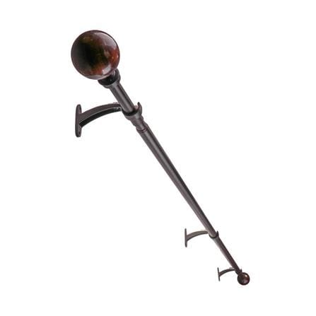 STEEL TENSION ROD HOME LIVING STYLE WOOD BALL 110-210CM BROWN