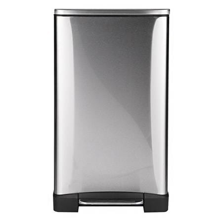 SQUARE DUSTBIN PEDAL ACCO EK1437MT SOFT CLOSED 30L SILVER