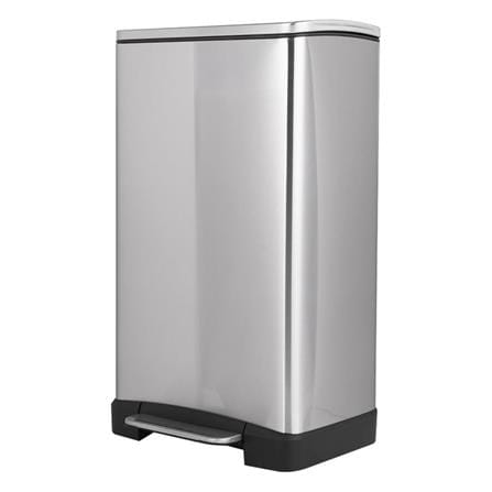 SQUARE DUSTBIN PEDAL ACCO EK1437MT SOFT CLOSED 30L SILVER