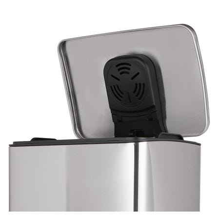 SQUARE DUSTBIN PEDAL ACCO EK1437MT SOFT CLOSED 30L SILVER