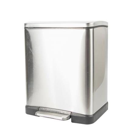 SQUARE DUSTBIN PEDAL ACCO EK1768MT SOFT CLOSED 12L SILVER