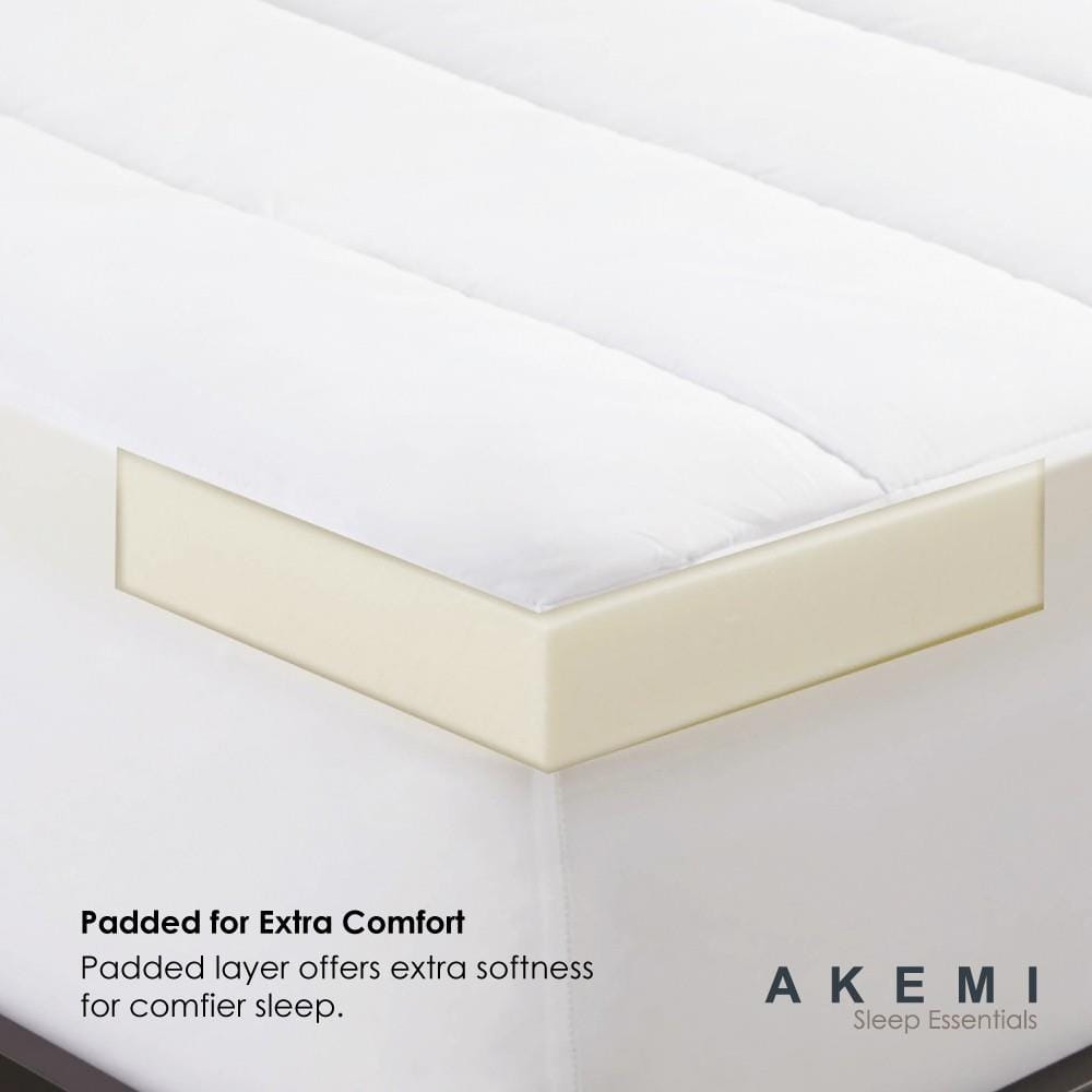 AKEMI WATERPROOF MATTRESS PROTECTOR SLEEP ESSENTIAL QUEEN WHITE