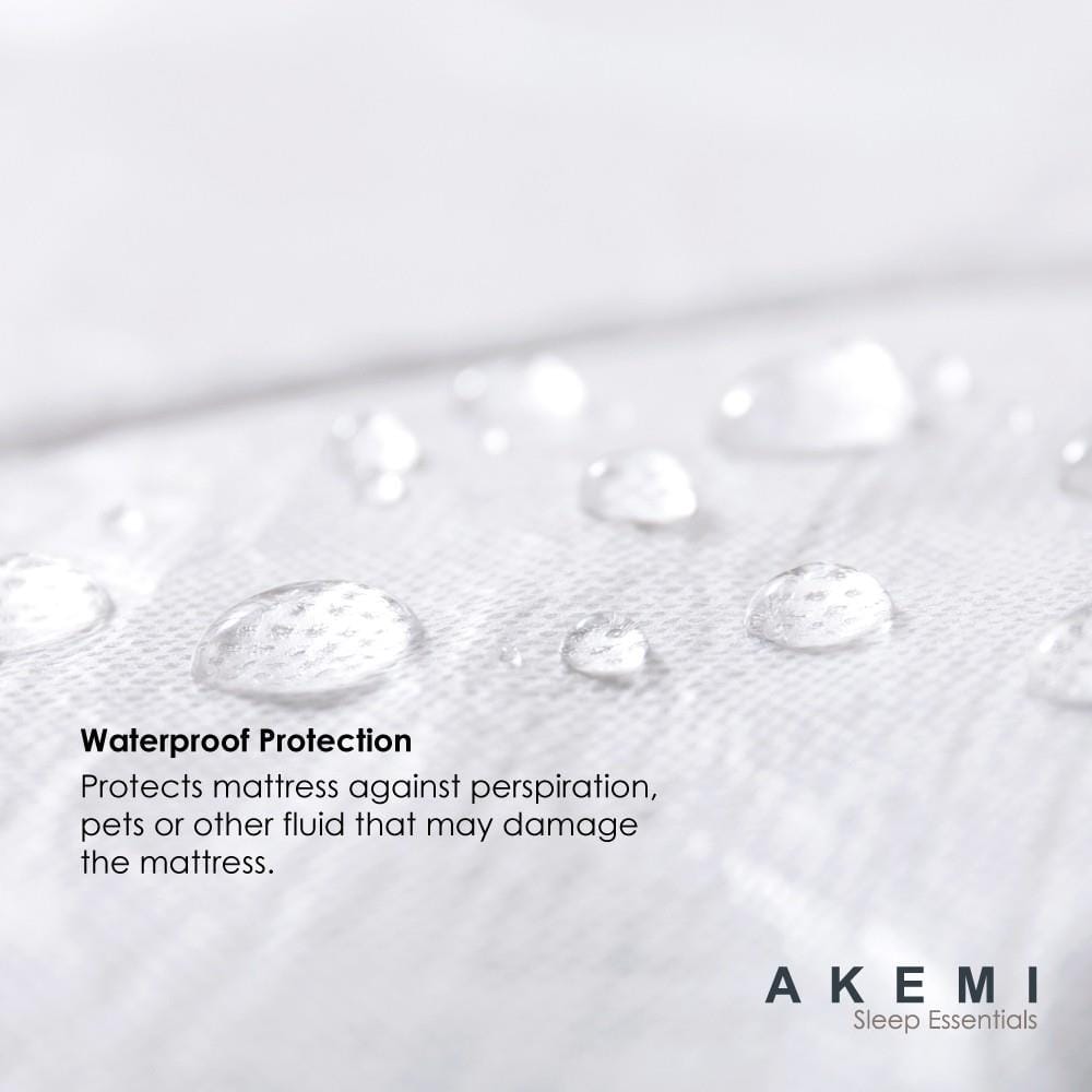 AKEMI WATERPROOF MATTRESS PROTECTOR SLEEP ESSENTIAL QUEEN WHITE