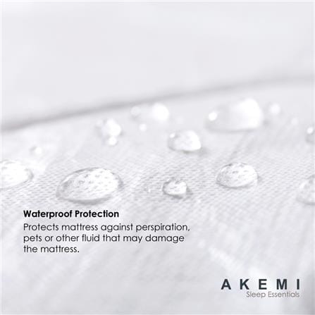 AKEMI WATERPROOF MATTRESS PROTECTOR SLEEP ESSENTIAL QUEEN WHITE
