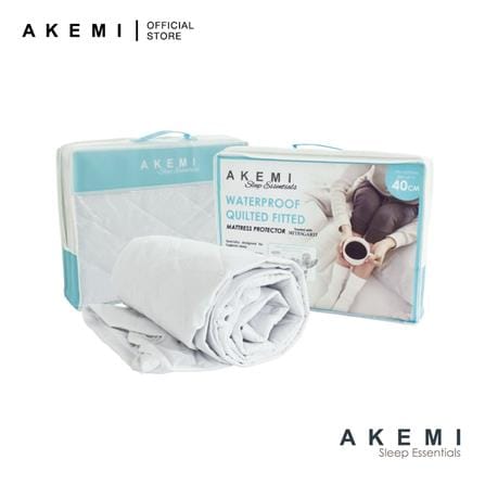 AKEMI WATERPROOF MATTRESS PROTECTOR SLEEP ESSENTIAL KING WHITE