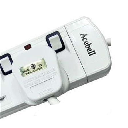 ACEBELL TRAILING SOCKET 3 GANG 2 METERS WHITE
