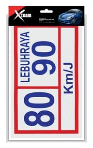 XTEAM STICKER CAR ACCESSORIES SPEED LIMIT 80/90 KM STANDARD EACH