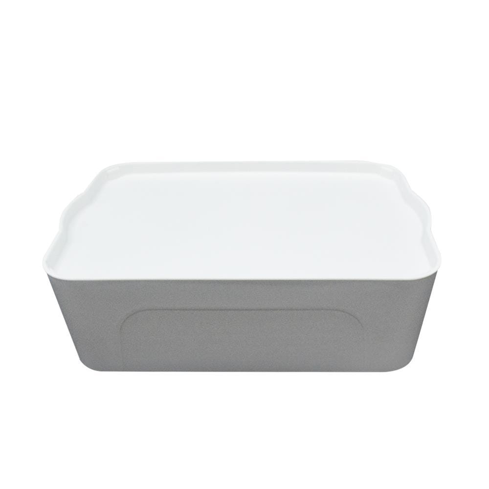 STORAGE BOX STACKO LARZE S 32X21X14CM GRAY/WHITE LID