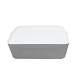 STORAGE BOX STACKO LARZE S 32X21X14CM GRAY/WHITE LID