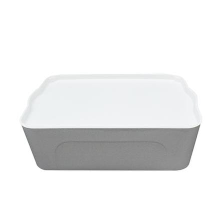 STORAGE BOX STACKO LARZE S 32X21X14CM GRAY/WHITE LID