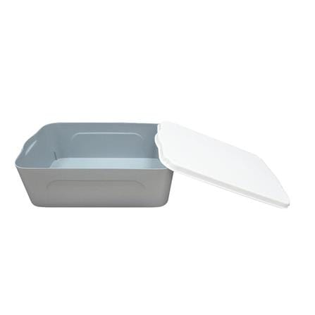 STORAGE BOX STACKO LARZE S 32X21X14CM GRAY/WHITE LID