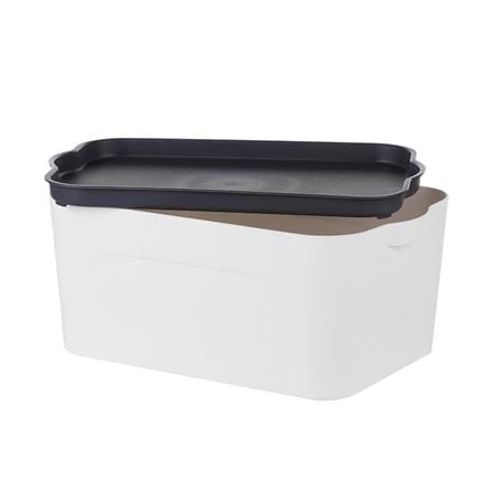 STORAGE BOX STACKO LARZE S 32X21X14CM WHITE/GRAY LID