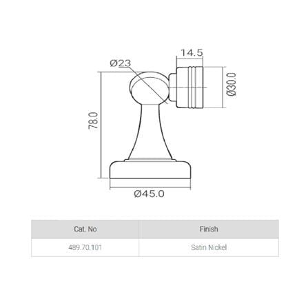 HAFELE DOOR MAGNET HOLDER 489.70.101 SATIN NICKEL