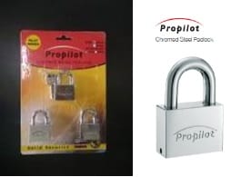 PROPILOT KEYED ALIKE PADLOCK SET PCL40MM CHROME 3 EACH