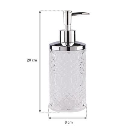MOYA SOAP DISPENSER GL0042A-LD CLEAR GLASS H20XW8XD8 CM