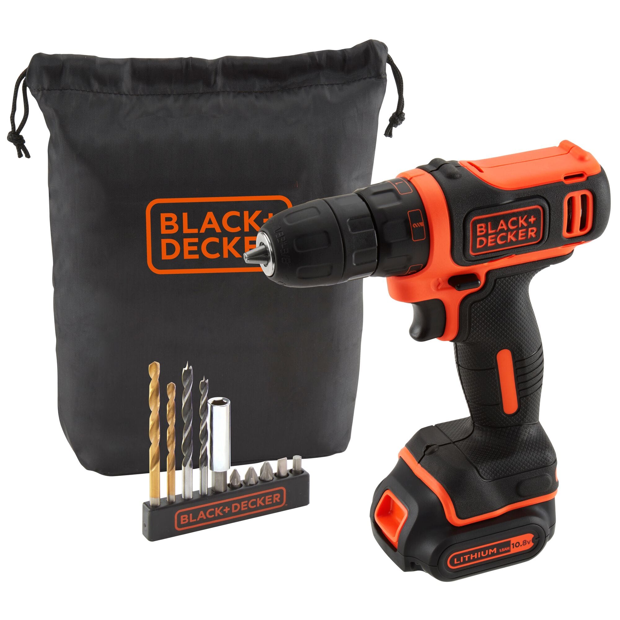 BLACK & DECKER 10.8V CORDLESS DRILL DRIVER BDCDD12HS WITH ACCESSORIES