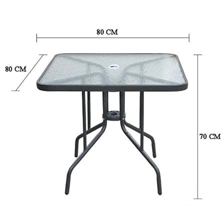 HOMEPRO SPRING TABLE SQUARE INDOOR & OUTDOOR PHGF-T610 W80XD80XH70 CM CHARCOAL GREY