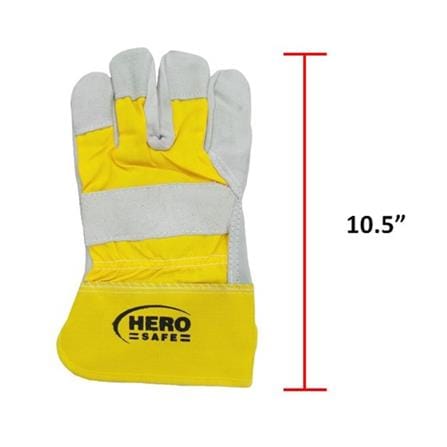 HEROSAFE WORKING GLOVE COWHIDE LEATHER 10.5" BAG SEALER