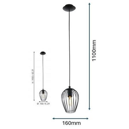 EGLO CHANDELIER NEWTOWN 49477 BLACK