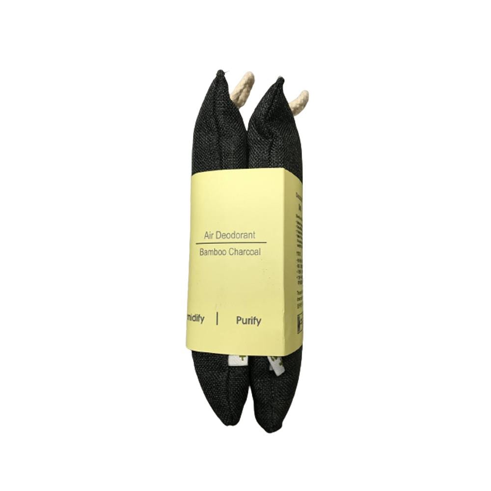 HOME+ BAMMBOO CHARCOAL SACHET WITH STRING 80G X 2 DARK GREY