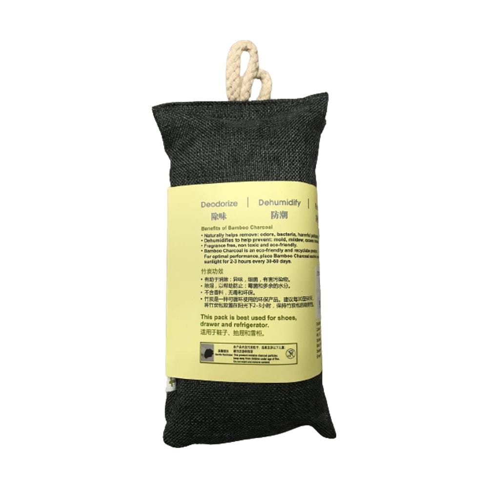 HOME+ BAMMBOO CHARCOAL SACHET WITH STRING 80G X 2 DARK GREY
