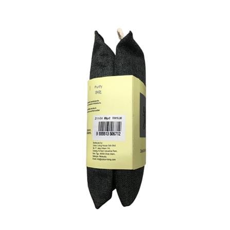 HOME+ BAMMBOO CHARCOAL SACHET WITH STRING 80G X 2 DARK GREY