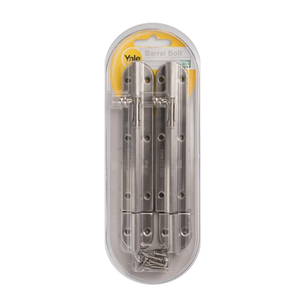 YALE 6" BOLT BA90706SSP2 STAINLESS STEEL 2EA/PACK